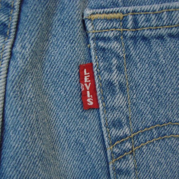 Levi's Ribcage Shorts Authentic Denim Jean Frayed Raw Hem Button Front Size 30 - Picture 14 of 15